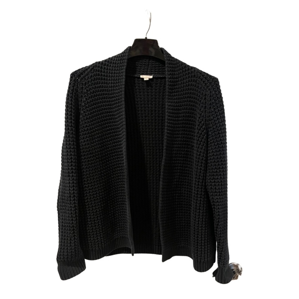 GAP Chunky oversized black cotton knit cardigan